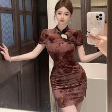 批发旗袍改良2026年新夏季性感夜店连衣裙女中国风<b class='q'>复古</b>足疗技师工作服