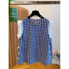 批发（蕾丝+原版面料） 特大码240斤洋气复古格子高级感T恤女