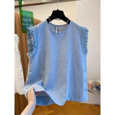 批发（蕾丝+21支超爽棉220克） 特大码240斤蕾丝拼接短袖T恤女