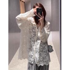 批发防晒衫长袖<b class='q'>蕾丝衫</b>女夏纯欲宽松气质镂空微透上衣空调衫