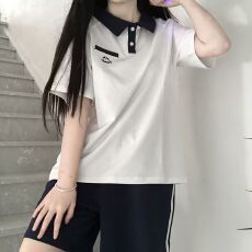 批发仿棉鱼鳞200克  休闲<b class='q'>运动服</b>套装女夏季短袖polo衫短裤跑步两件套