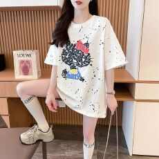 批发21支超爽棉220克 | 后包领 | <b class='q'>中长款</b>卡通短袖<b class='q'>T</b><b class='q'>恤</b>女