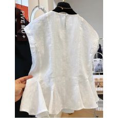 批发【纯棉】特大码300斤韩系洋气小裙摆圆领无袖小衫女夏上衣