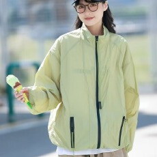 批发复古简约纯色立领休闲防晒衣男女夏季新款百搭户外防晒衣