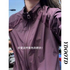 批发美式网眼拼接立领防晒衣男女夏季轻薄速干运动休闲骑行服外套