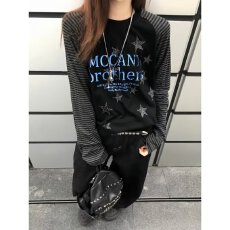 批发2026年新款潮牌新款字母印花圆领长袖上衣套头休闲衣服