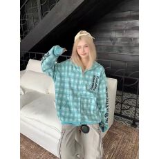 批发原版高质量华棉复合满印 字母潮乐邦连帽开衫卫衣男女春外套男