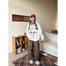 官图 实价 仿棉华棉复合-薄款310g加绒400g 圆领卫衣女秋冬