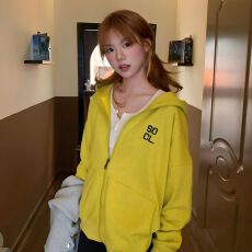 批发美式复古卫衣女秋冬宽松慵懒风百搭长袖情侣外套潮ins