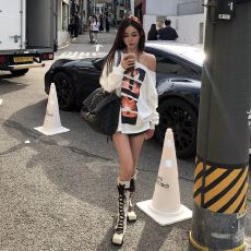 批发【原版质量 纯棉大鱼鳞 】美式磨破<b class='q'>宽松</b>慵懒百搭斜肩<b class='q'>卫衣</b>