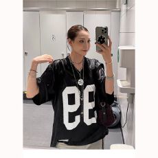 批发原版面料原版做工美式V领橄榄球服网眼运动短袖<b class='q'>t</b><b class='q'>恤</b>男女情侣潮夏季