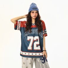 批发原版美式球服 球衣短袖<b class='q'>T</b><b class='q'>恤</b>女男2026夏新款宽松休闲运动百搭上衣