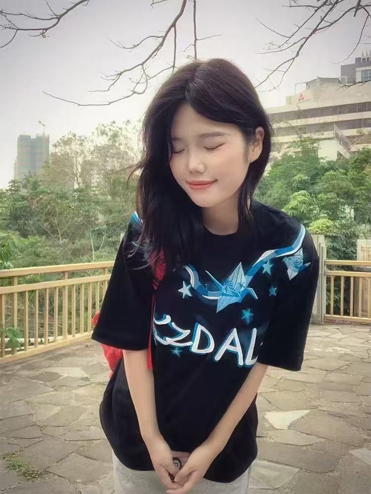 순면 220 그램 반팔 티셔츠 여성