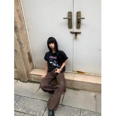批发直播质量 水洗黑 20支230克精梳紧密后包领 落肩<b class='q'>T</b><b class='q'>恤</b><b class='q'>欧美</b>人像