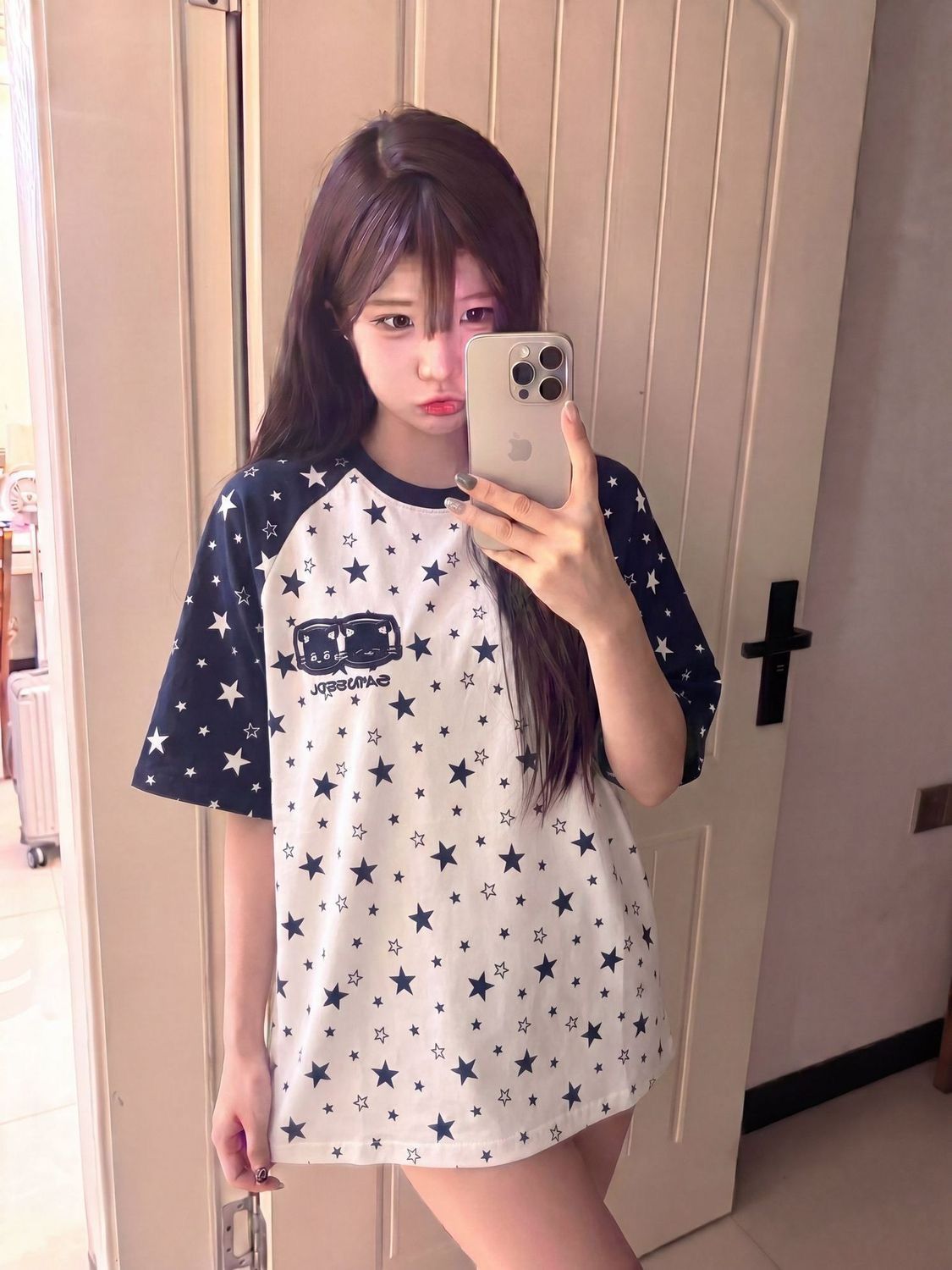 자수 네리 가게 천 19 지점 220 그램 순면 반팔 티셔츠 여성