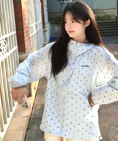 원본 솜씨 원본 천 좋은 품질 여름 새로운 도트 무늬 자외선 차단 의류