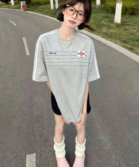 원본 솜씨 순면 220 그램 빗질하다 닫기 반팔 티셔츠 여성