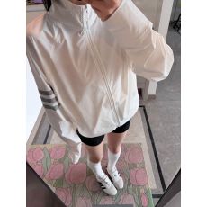 批发夏天户外三条杠白色防晒衣女夏季运动透气凉感防晒服立领薄款外套