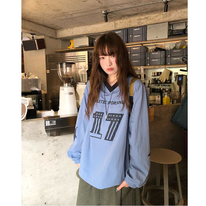 나일론 원단 얇은 스타일 자외선 차단 의류 후드티 아메리칸 V넥 후드티 알파벳 프린트 레트로 루즈핏 맨위 여름 여성