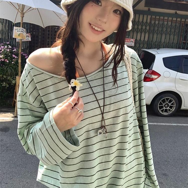 대나무 마디 리브 얇은 스타일 자외선 차단 긴팔 여성 루즈핏 블라우스 조끼 벨트 가슴 패드 92 면 8 암모니아 Lun 면 리브