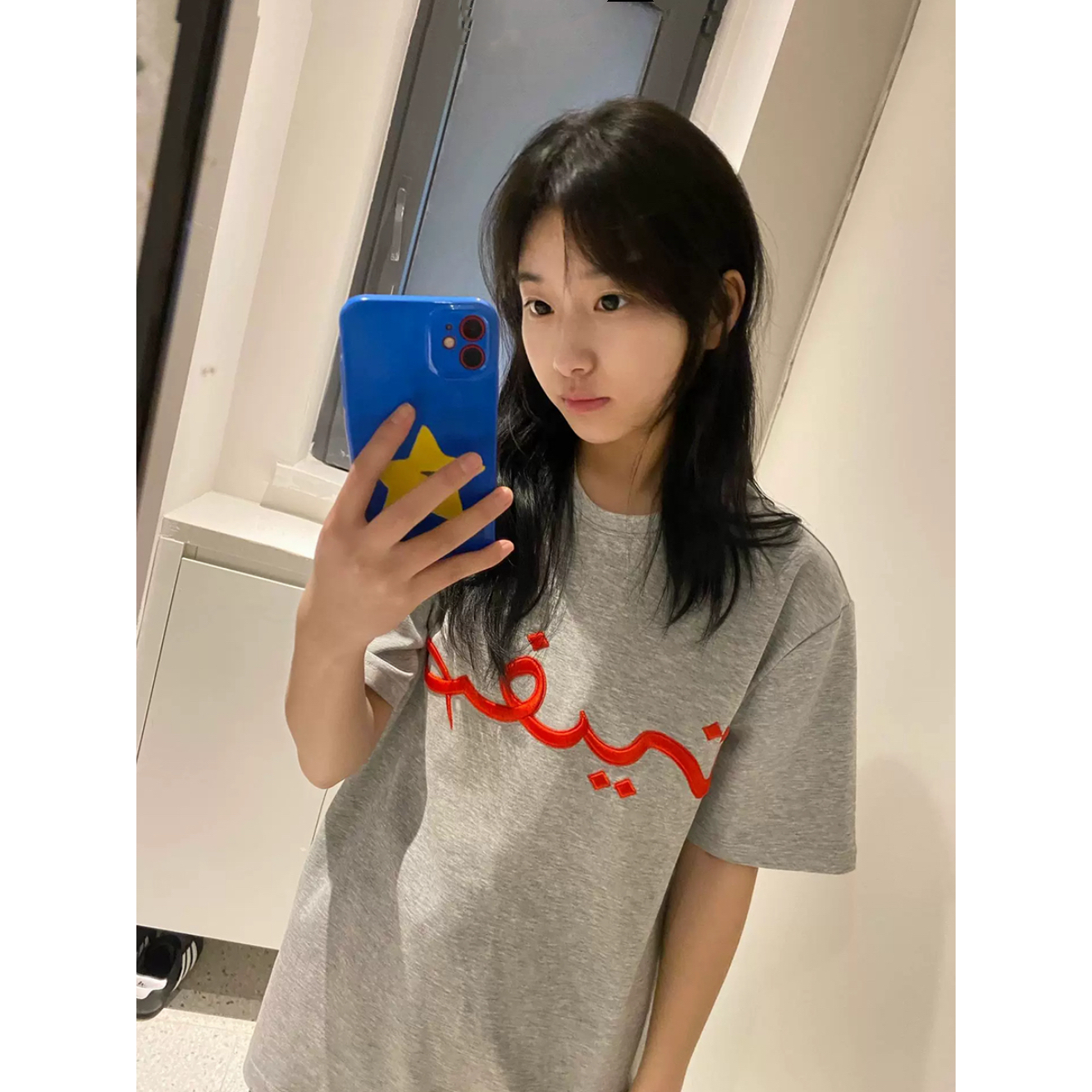 3 차원 자수 19 지점 220 그램 순면 아메리칸 새로운 여름 캐주얼 루즈핏 반팔 티셔츠 맨위 여성