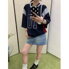 批发广州面料美式<b class='q'>新款</b>百搭休闲上衣短袖t恤女