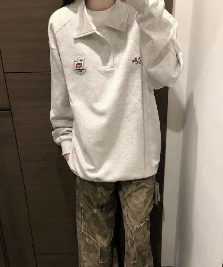 얇은 스타일 원본 압력 라인 자수 밑단 펌프 로프 순수한 Mianhua 면 복합 polo 후드티