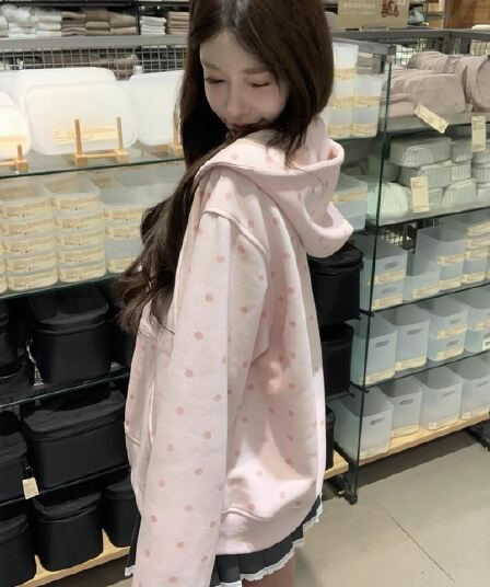 얇은 스타일 순수한 Mianhua 면 복합 아메리칸 새로운 다용도 캐주얼 긴팔 재킷 후드티 여성