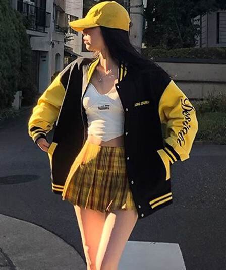 봄 가을 알파벳 프린트 아메리칸 레트로 야구 유니폼 여성 한국 스타일 새로운 루즈핏 학생 재킷 재킷 맨위 서비스
