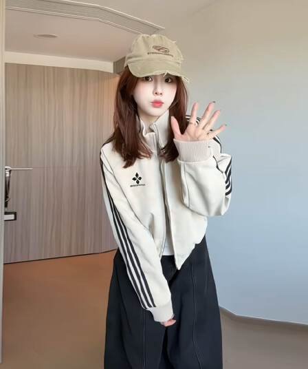 가을 출퇴근 품격 자이언트 잘 생긴 ~ 중 재킷 여성 짧은 운동 스탠드 칼라 다용도 재킷 맨위 트렌디
