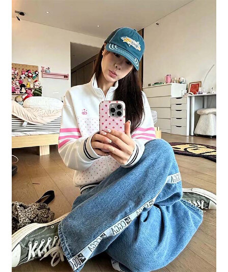 원본 것 3개 바 프린트 순수한 Mianhua 면 복합 얇은 스타일 털이 있는 후드티