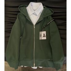批发薄款 内抽+白金拉链+ 后包领（纯棉华棉复合）卫衣<b class='q'>女</b>