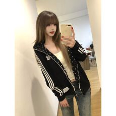批发薄款/加绒 刺绣+内抽复合 后包领【纯棉华棉复合】卫衣<b class='q'>女</b>