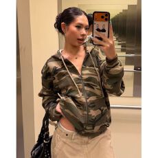 批发2026秋季美式复古迷彩上衣潮<b class='q'>男</b>女中长款情侣连帽<b class='q'>风衣</b>外套宽松
