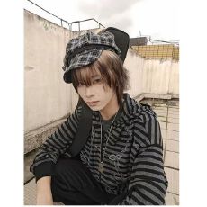 批发y2k亚文化黑灰色条纹连帽开衫<b class='q'>卫衣</b><b class='q'>外套</b>女秋季美式街头风长袖上衣