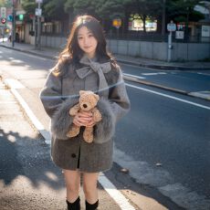 批发赫本风灰色毛呢外套女秋冬季新款中<b class='q'>长款</b>蝴蝶结呢子斗篷大衣小个子