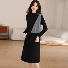 批发时尚马甲连衣裙两件套女2025秋<b class='q'>冬</b>新款中长款高端针织毛衣套装裙子