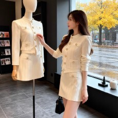 批发高级感千金风短裙套装女2025秋冬新款设计感时尚法式针织两件套女