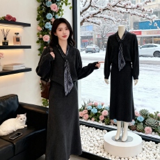 批发韩系慵懒风一整套女2025<b class='q'>秋</b>冬新款气质毛衣针织裙韩系穿搭两件套女