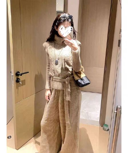 생방송 폭발 바지 사실 두 조각 맨위 캐주얼 패션 무거운 작업 롱 코트 디자이너 허리 수축 빛 럭셔리 세 조각 세트