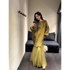 批发【清欢雪】新中式国风连衣裙子女秋<b class='q'>冬</b>季2025新款拼纱长裙