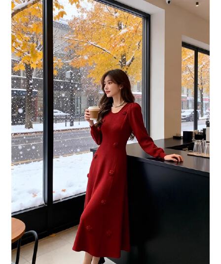 한 부서 여성 새로운 겨울 치마 아름다운 잘 생긴 감기 프랑스식 고급 치마 겨울 고유 한 작은 대중 분위기 센스