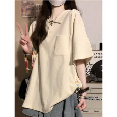 批发学院风【甜妹polo衫】原宿BF风网红翻领短袖<b class='q'>T</b><b class='q'>恤</b>INS超火宽松上衣女