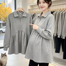 批发孕妇装秋季翻领卫衣2026新款宽松遮肚休闲<b class='q'>显瘦</b>上衣长袖春秋款<b class='q'>外套</b>