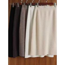 批发<b class='q'>秋</b>冬新款毛半身裙女纯色百搭裙子高腰针织羊绒打底四平裙