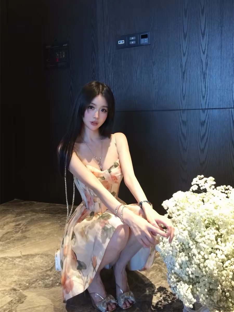 곰 하우스 이슬 장미 제한적 빠른 슛 z 홈 생선뼈 리본 허리 수축 한 마디 퍼프 드레스