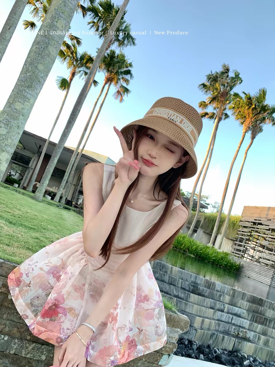 coolline 숲 희 개화 꿈 같은 한 부서 일상 허리 수축 드레스 마이크로 펀 슬림해 보이는 프린트 미니 스커트