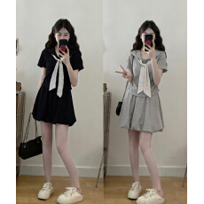 批发实拍 2026夏季新款胖MM时尚设计感甜美百搭简约休闲上衣短裤套装