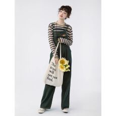 批发秋冬新款复古牛仔背带裤<b class='q'>女</b>设计感小众宽松百搭显瘦阔腿连体背带裤