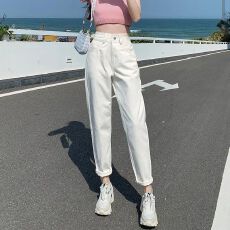 批发2026新款<b class='q'>哈伦裤</b>宽松牛仔裤<b class='q'>女</b>春夏潮流百搭小个子高腰九分裤子